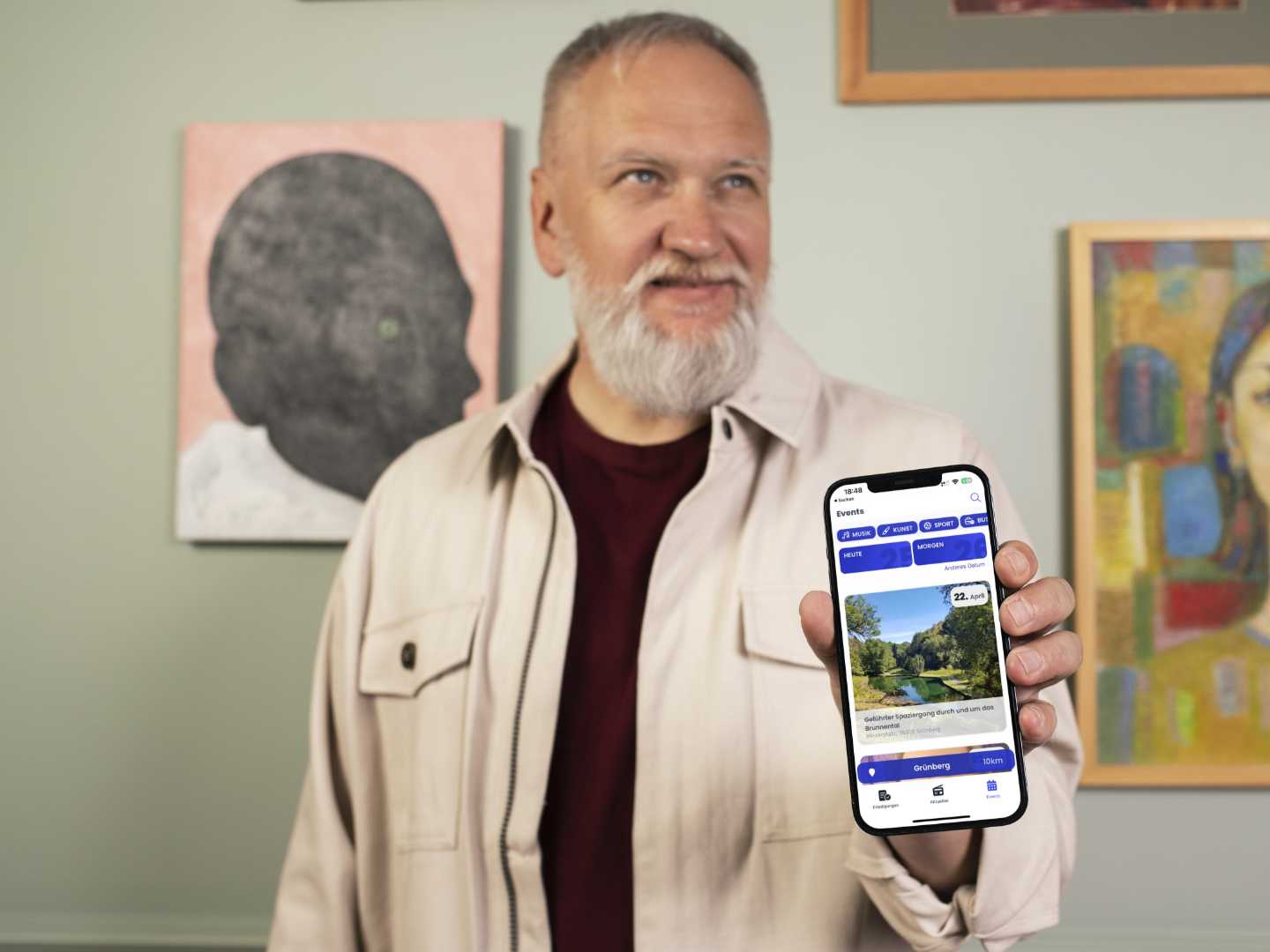 Mittelhessen-App auf einem Smartphone